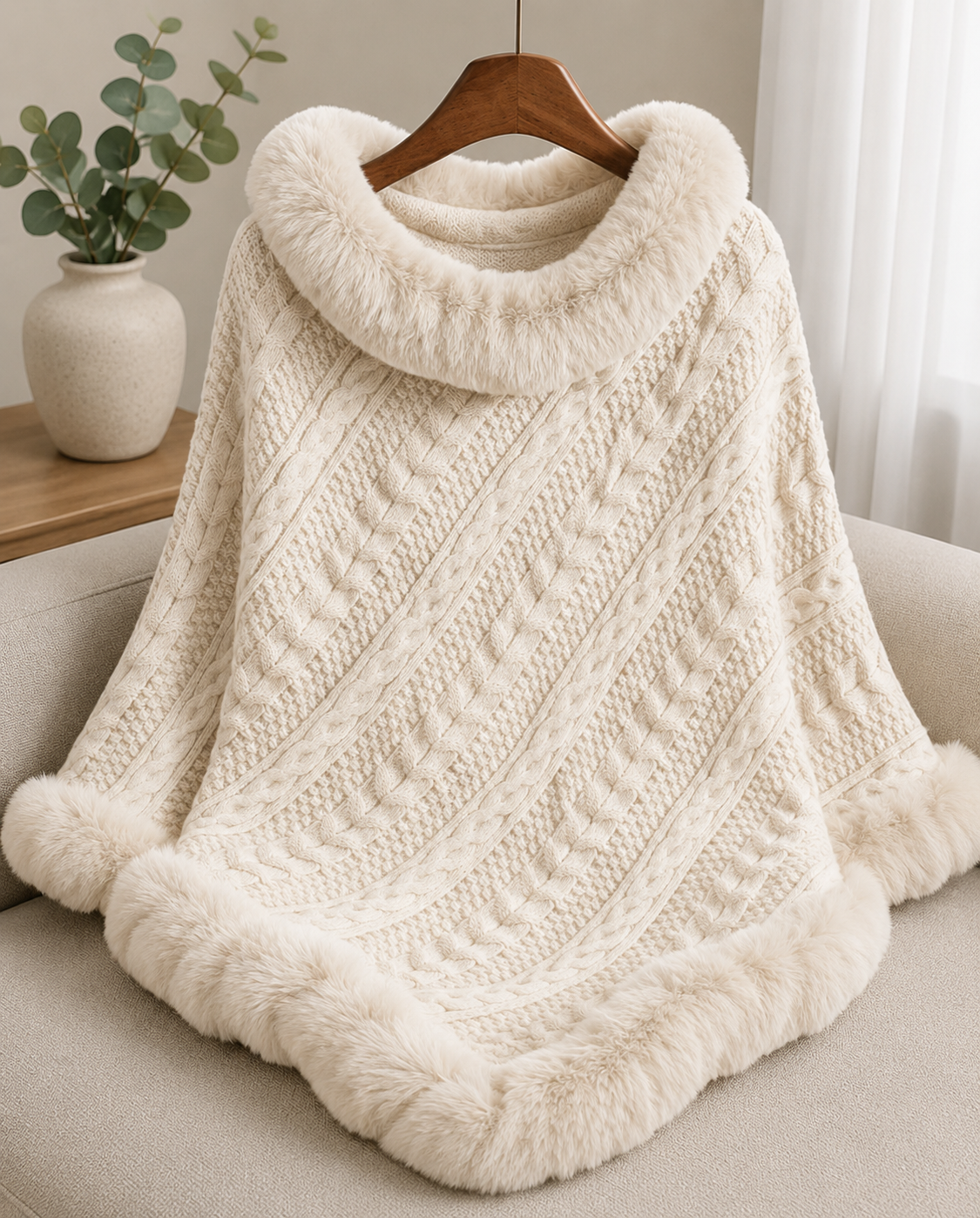 Ladies Luxury Winter Poncho