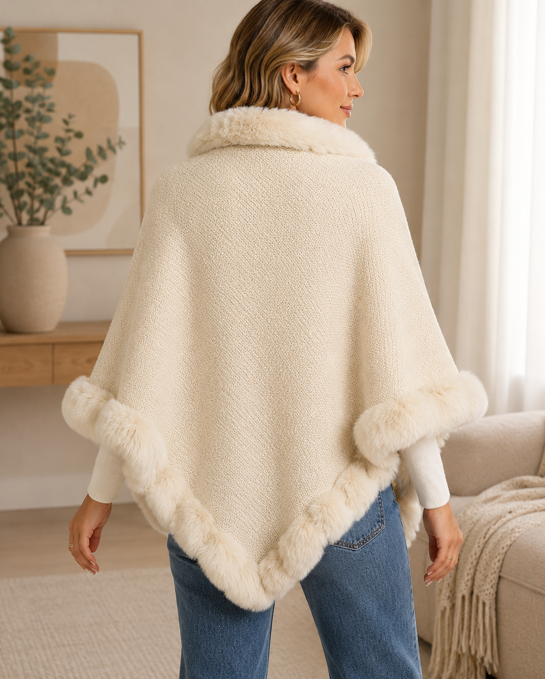 Ladies Luxury Winter Poncho