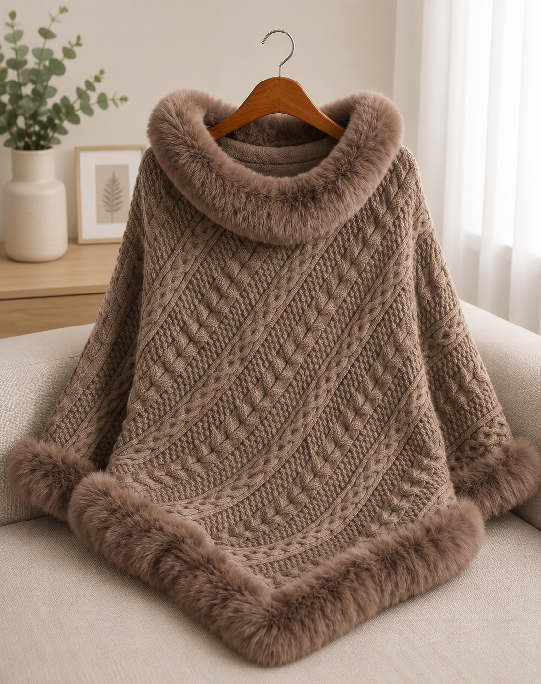 Ladies Luxury Winter Poncho