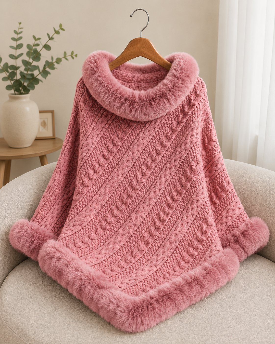 Ladies Luxury Winter Poncho